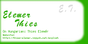 elemer thies business card